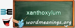 WordMeaning blackboard for xanthoxylum